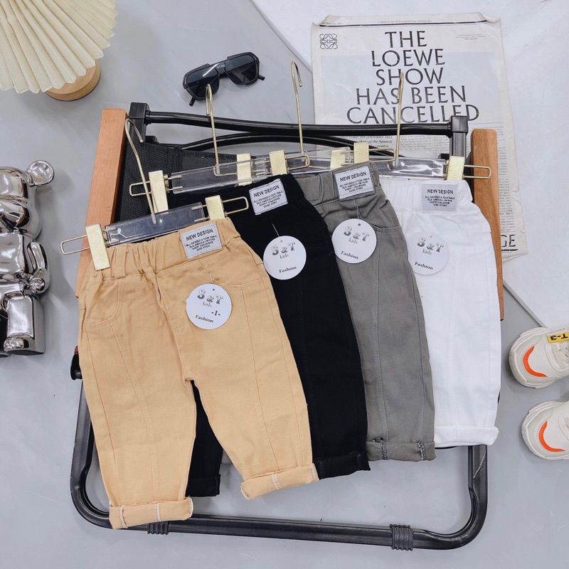 Quần kaki dài vải kaki mềm cho bé trai bé gái