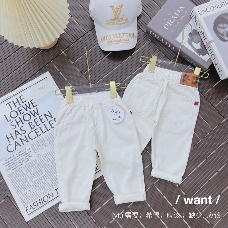 Quần kaki dài vải kaki mềm cho bé trai bé gái