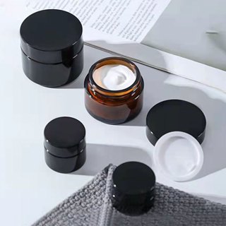 Hủ Đựng Kem Hủ Thủy Tinh NÂU NẮP ĐEN Chiết Mỹ Phẩm Đựng Kem Face Spa/Bột Nghệ/Bột Dưỡng Thể 5G đến 100G