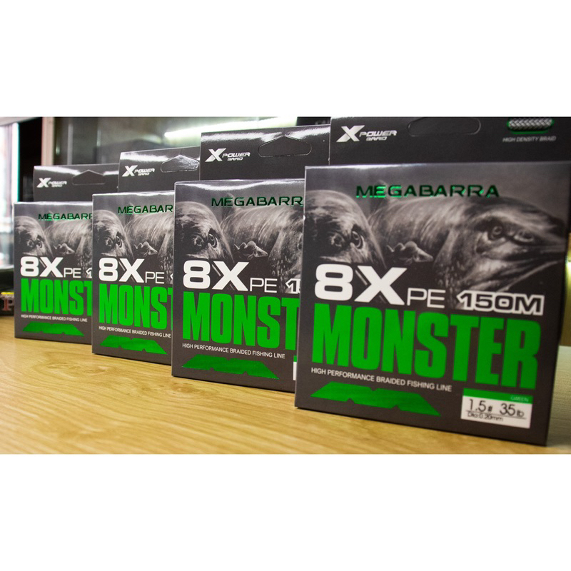Dây Dù Megabarra MONSTER PE 8x – 100m&150m  -PE 8x bện từ 8 sợi chuyên dùng cho câu Lure