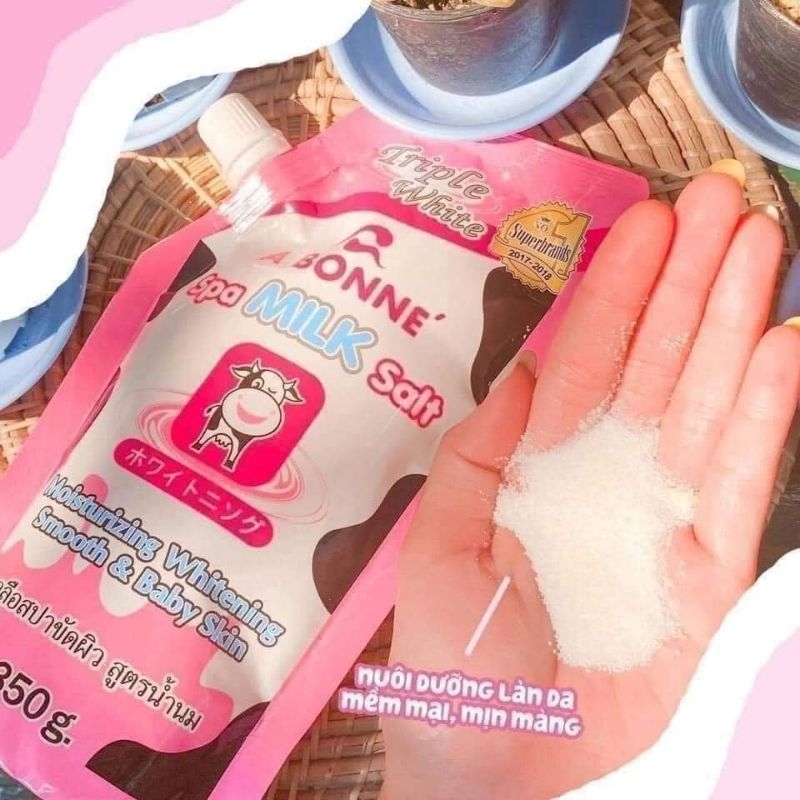 Muối tắm bò nắp trắng