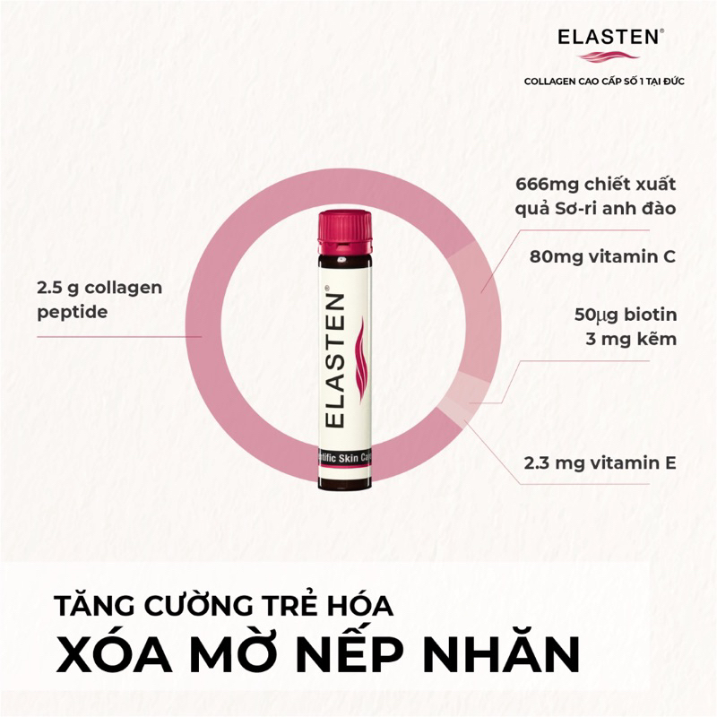 (Hàng công ty) Collagen Elasten tách lẻ 1 ống
