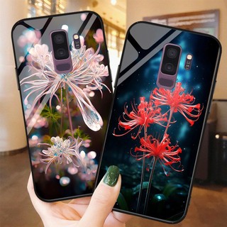 Ốp điện thoại mặt kính Samsung s9 / ss s9 plus / ss s9+ in hình hoa bỉ ngạn / ốp kính
