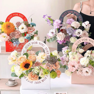 Túi cắm hoa just for you, giỏ cắm hoa tươi, hộp cắm hoa sáp, hoa lụa, hộp cắm hoa just for you hot trend