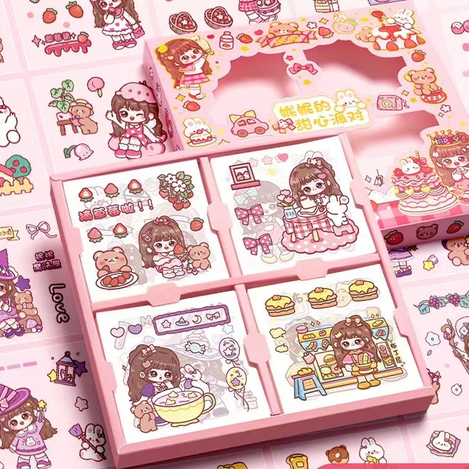 Sticker Hình Dán Trang Trí Trong Suốt Chống Nước Hoạ Tiết Dễ Thương