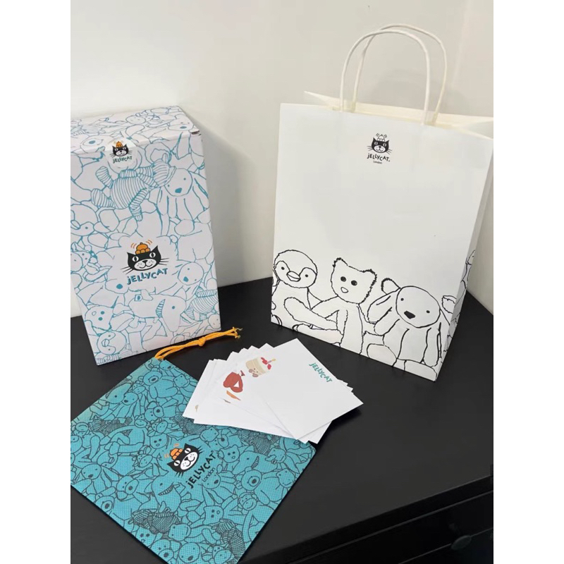Túi giấy, túi vải - Dustbag, Hộp Jellycat chính hãng size M L bán kèm cho khách mua thỏ bông tại shop
