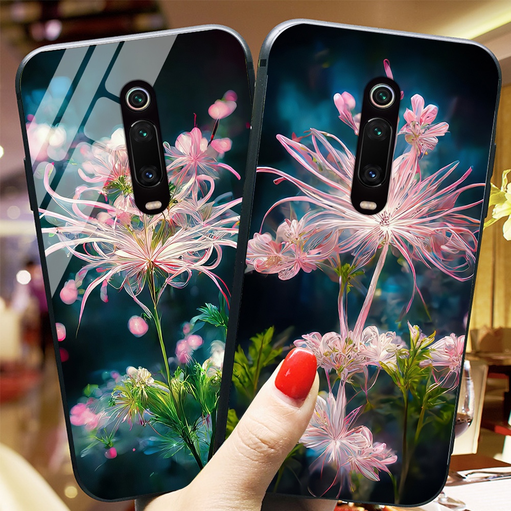Ốp điện thoại mặt kính Xiaomi redmi k20 / k20 pro / k30 / k30 pro in hình hoa bỉ ngạn / ốp kính