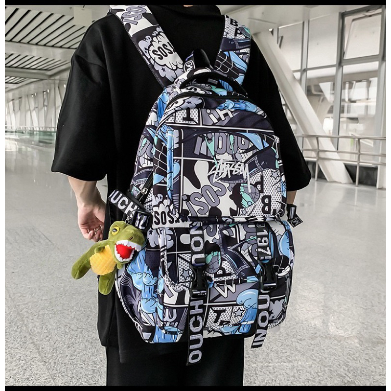 Balo Đi Học Họa Tiết Hoạt Hình Phong Cách Hàn Quốc Dễ Thương Cho Nam Nữ M011