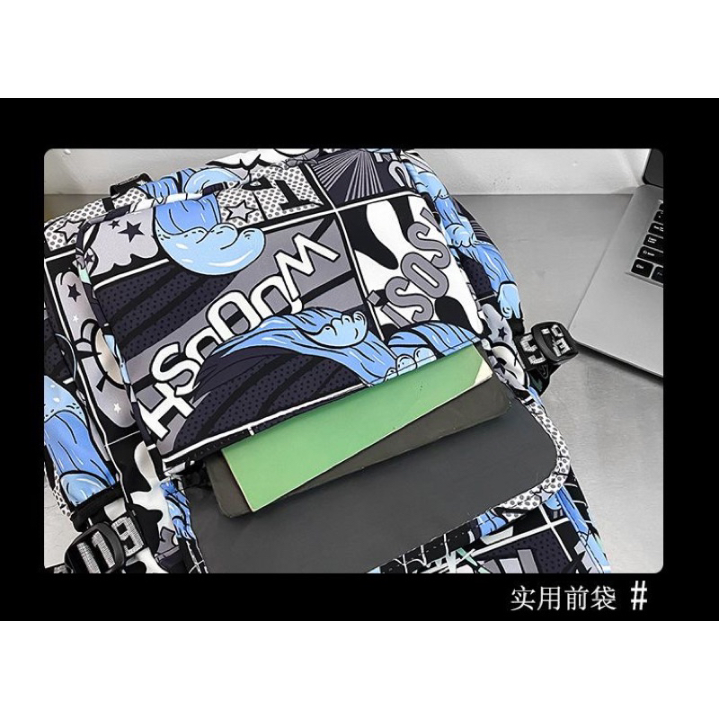 Balo Đi Học Họa Tiết Hoạt Hình Phong Cách Hàn Quốc Dễ Thương Cho Nam Nữ M011