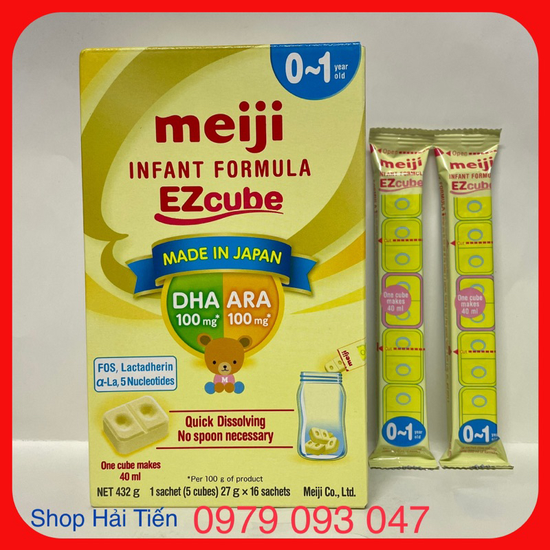 sữa Meiji Thanh 0-1 ( Nhập khẩu chính hãng ) hộp 16 thanh date: 05/2025