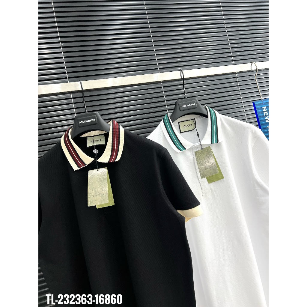 ✴️HOT✴️Áo polo Gucci trơn phối cổ thiết kế hot trend Nam nữ New 2023