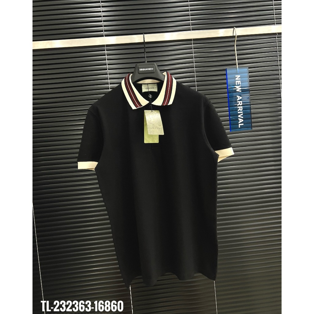 ✴️HOT✴️Áo polo Gucci trơn phối cổ thiết kế hot trend Nam nữ New 2023