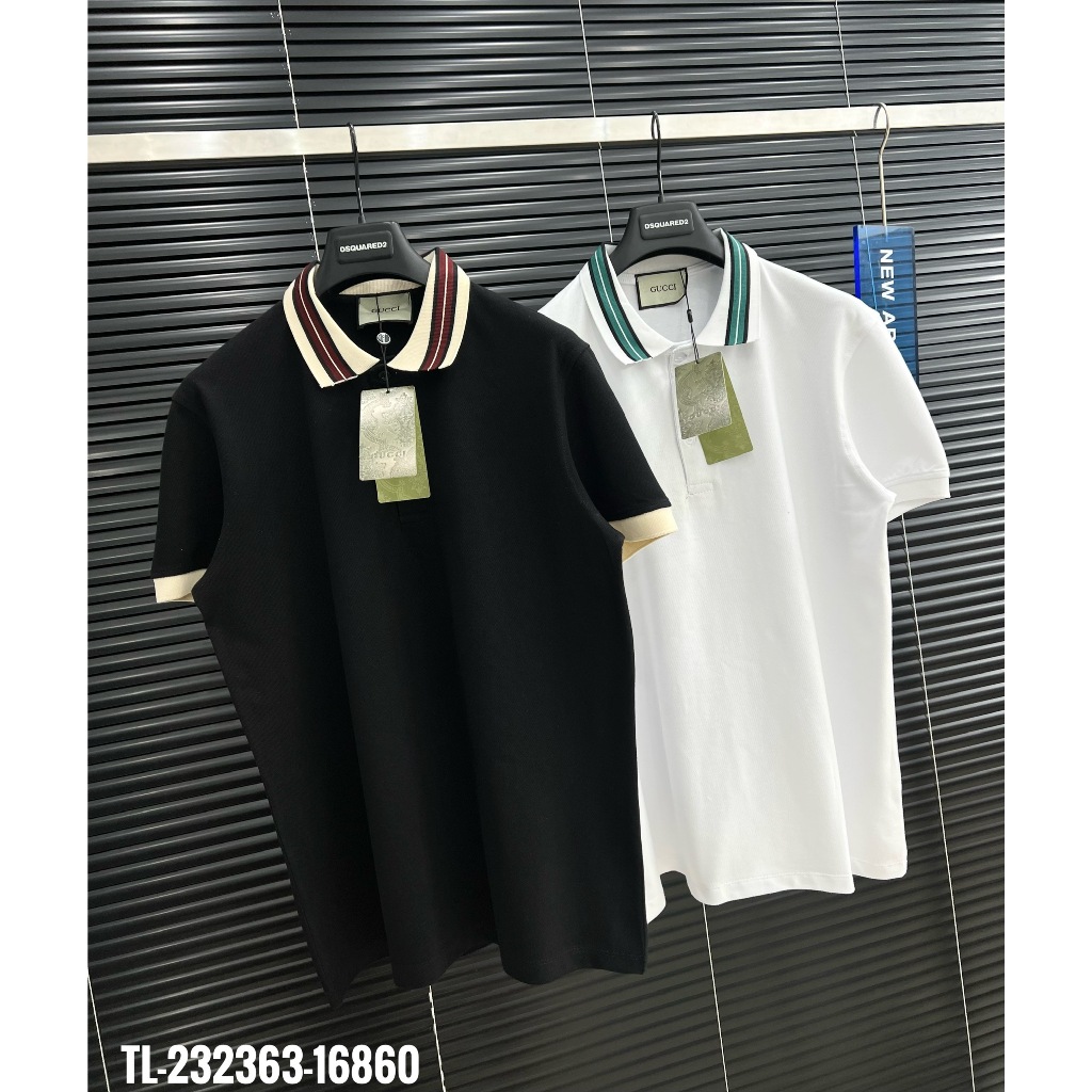 ✴️HOT✴️Áo polo Gucci trơn phối cổ thiết kế hot trend Nam nữ New 2023