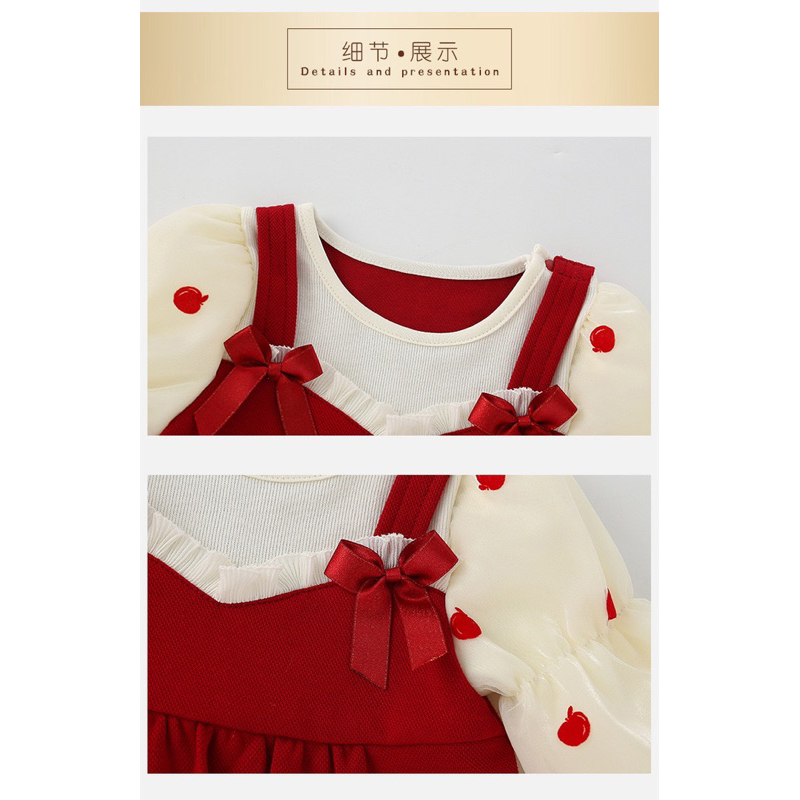 Bodysuit đỏ thiết kế diện Tết cho bé gái đáng yêu dễ thương