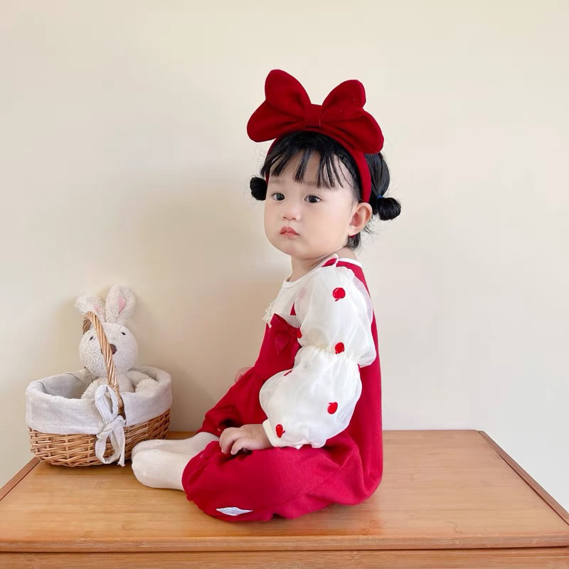 Bodysuit đỏ thiết kế diện Tết cho bé gái đáng yêu dễ thương