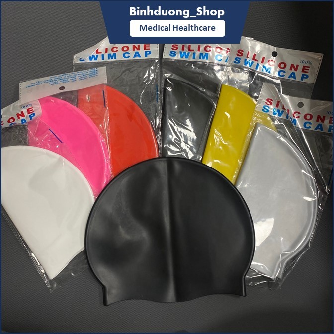 Nón bơi silicone unisex bảo vệ da đầu và tóc co dãn tốt màu ngẫu nhiên