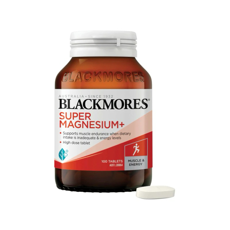 Viên uống bổ sung Magie Blackmores Super Magnesium Plus Úc 100 Viên - hỗ trợ sức khoẻ cơ bắp, giảm chuột rút