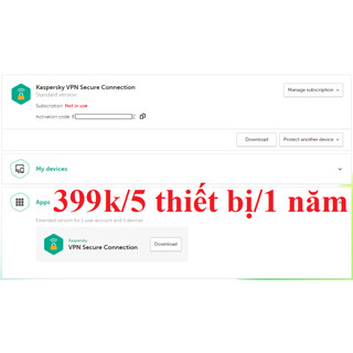 Phong Bì ( mã code Kaspersky VPN cho 5 máy )
