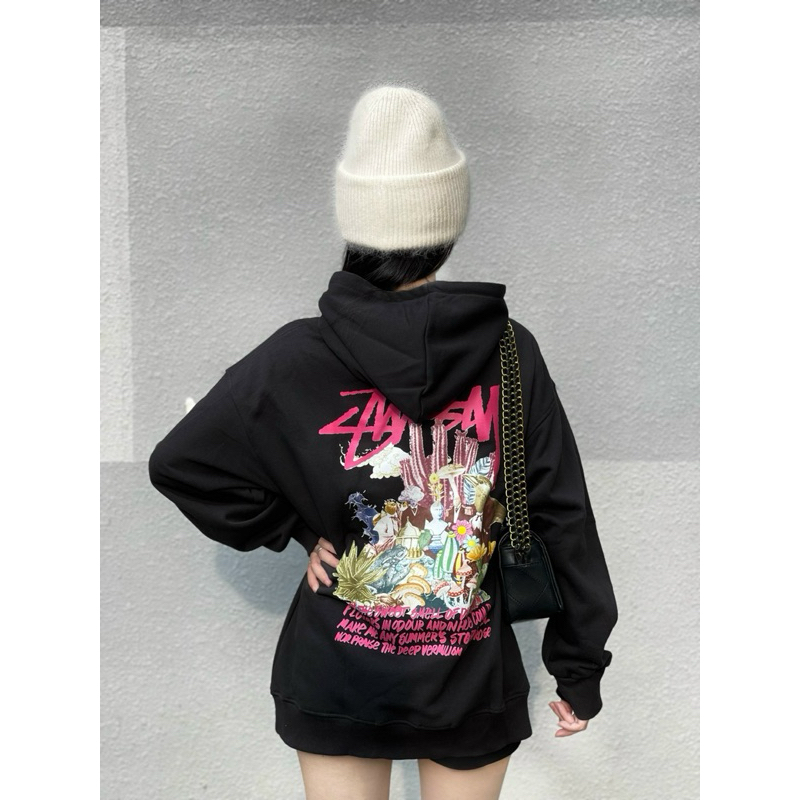 Áo Hoodie STUSSY Unisex Form Rộng, Áo Nỉ Nam Nữ Chất Liệu Cotton Ảnh Thật Có Sẵn