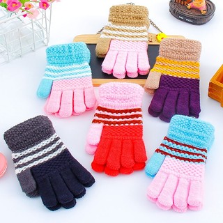 Găng tay len mùa đông cho bé gái 6-9 tuổi len sợi to