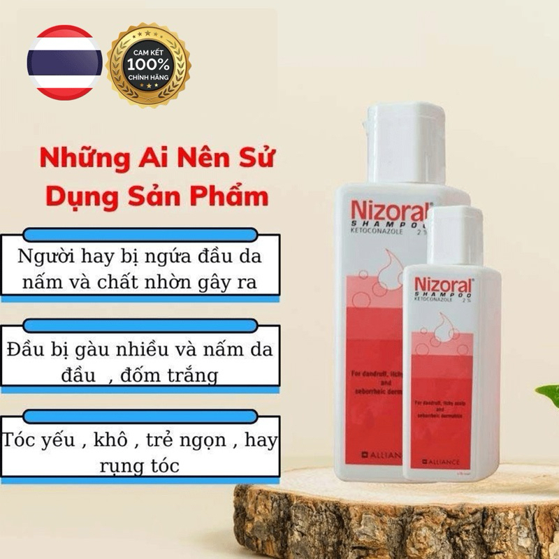 Dầu gội Nizoral Thái lan chính hãng,ngăn ngừa gàu,nấm ngứa,giúp da đầu khoẻ mạnh dung tích 50ml,100ml,200ml