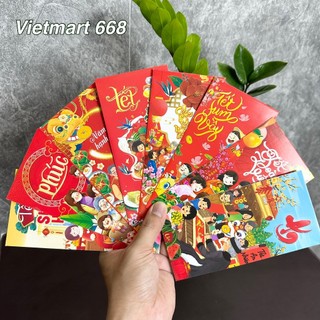 Lì xì tết 2024 - lì xì tết cổ truyền - sét 10 chiếc