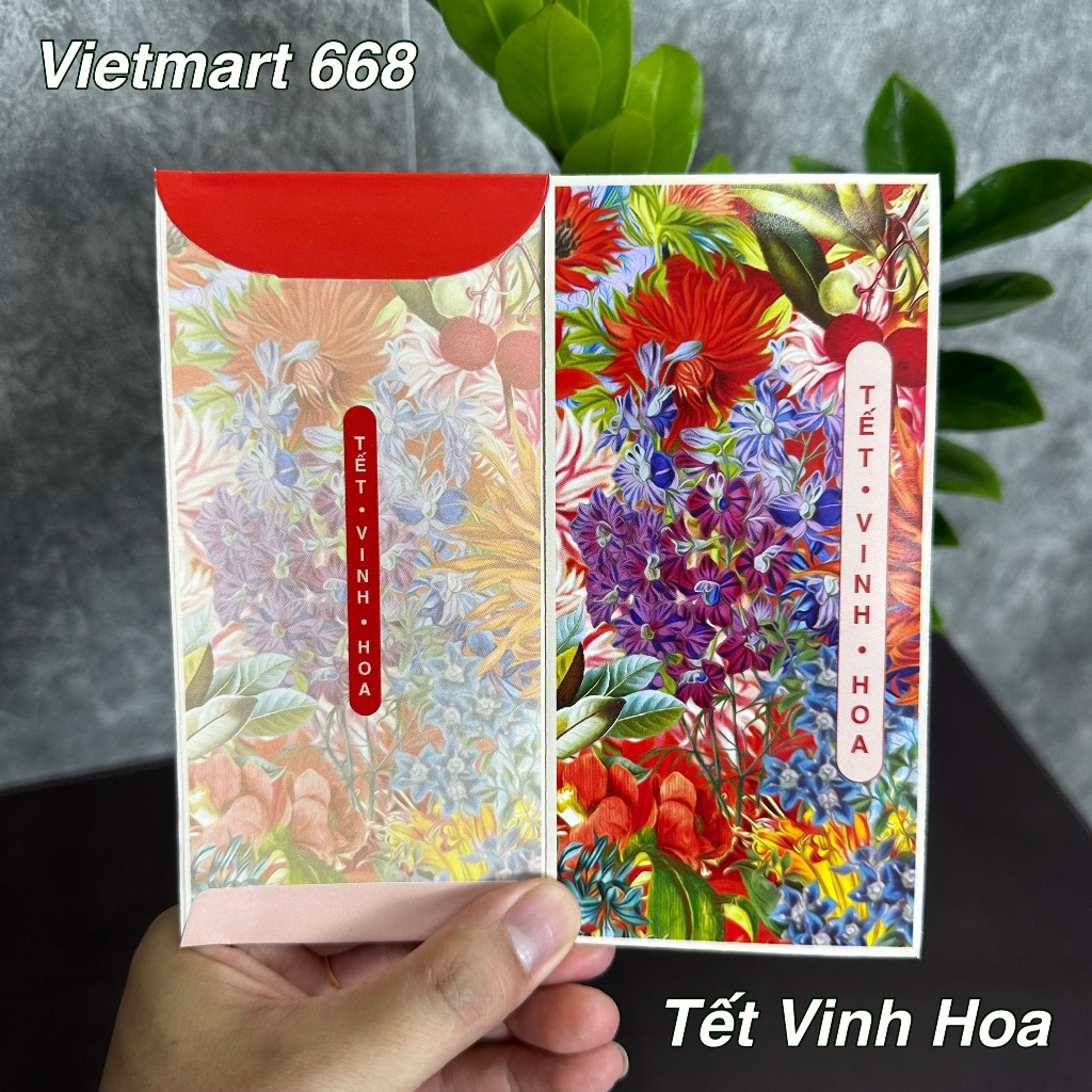 Lì Xì Năm Mới 2024 - Set 10 Chiếc Hoa Lá Mùa Xuân