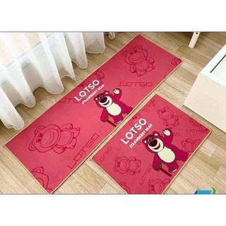 Sét 2 Thảm Bếp Hình Gấu Dâu, Mẫu Mới Hình 3D Siêu Hót Chống Trơn Trượt
