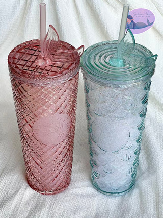Starbucks ly cold cup bling kim cương đuôi cá 709ml