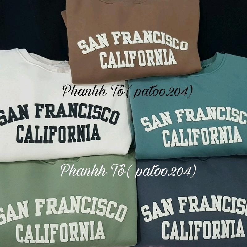 Áo Sweater San Francisco ,Áo Nỉ Bông Tay Bồng Bo Gấu from rộng nam nữ