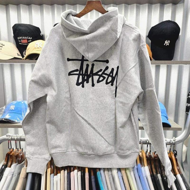 Áo Hoodie Stussy chữ trắng/đen, Áo Nỉ Hoodie chất nỉ bông Hàn, dáng  from rộng, nam nữ đều mặc được