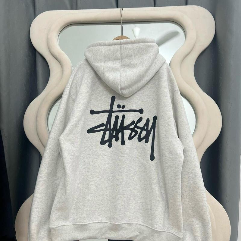 Áo Hoodie Stussy chữ trắng/đen, Áo Nỉ Hoodie chất nỉ bông Hàn, dáng  from rộng, nam nữ đều mặc được