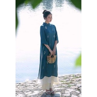 😍Siêu phẩm áo dài lụa cách tân đẹp cao cấp đẹp. áo dài 4 tà giá rẻ. áo dài truyền  thống