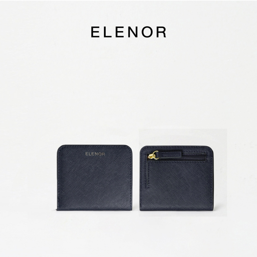 Ví gập ngắn siêu mỏng ELENOR Demi wallet V22 da dập vân cao cấp