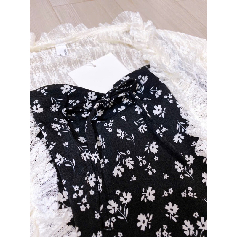 Set đầm váy 2 dây hoa khoác cardigan bèo