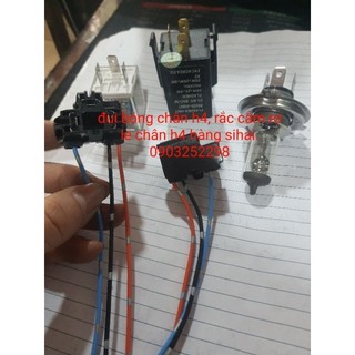 Đui đèn pha 3 chân xịn Shi Hai  ô tô , xe máy, rắc cắm rơ le 3 chân