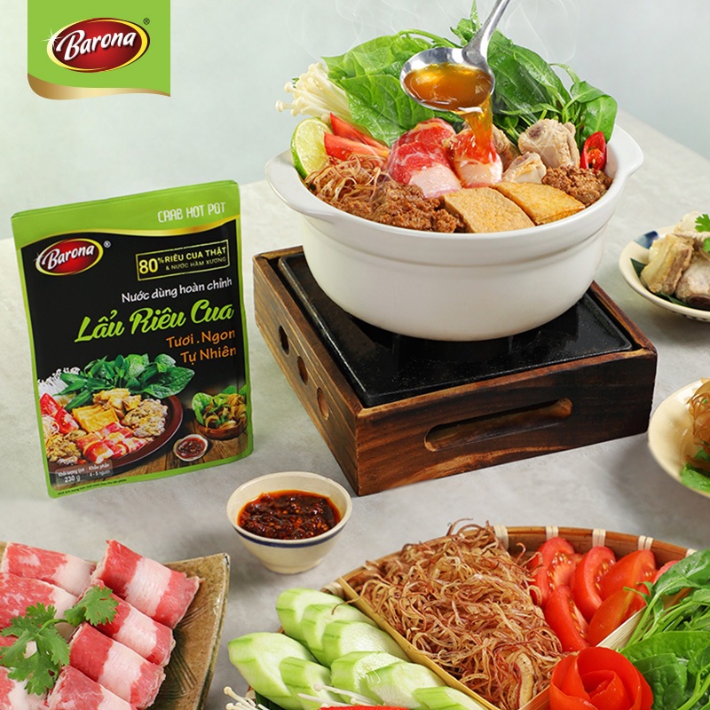 Nước dùng hoàn chỉnh lẩu riêu cua Barona gói 230g [HN giao hàng hỏa tốc] - Ảnh 5