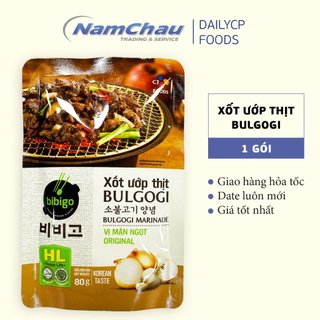 Xốt ướp thịt bulgogi Bibigo vị mặn ngọt gói 80g