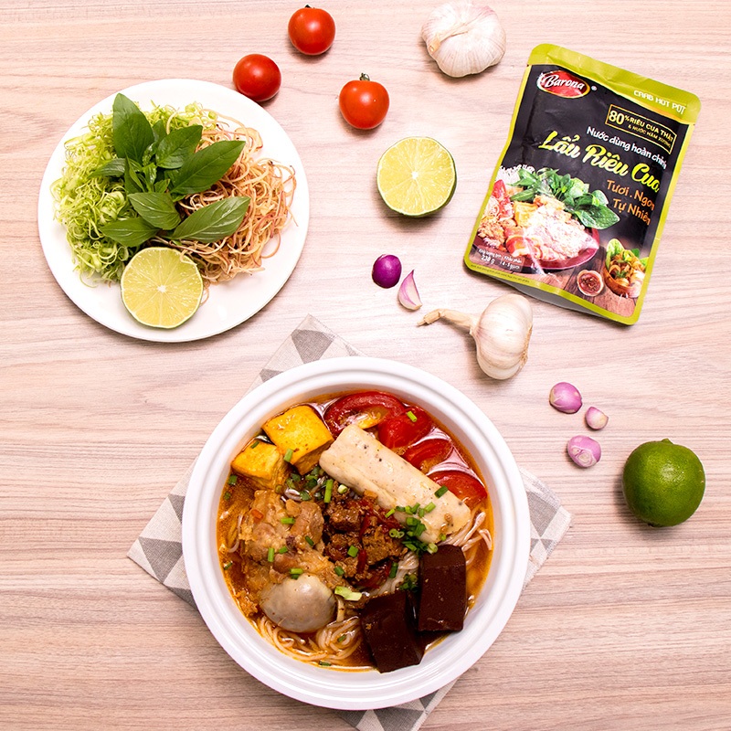 Nước dùng hoàn chỉnh lẩu riêu cua Barona gói 230g [HN giao hàng hỏa tốc] - Ảnh 2