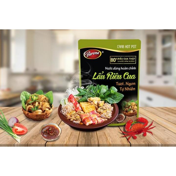 Nước dùng hoàn chỉnh lẩu riêu cua Barona gói 230g [HN giao hàng hỏa tốc] - Ảnh 3