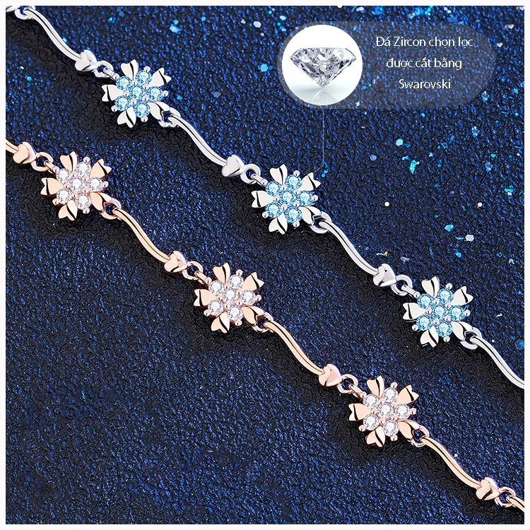 Lắc Tay Bạc Nữ - Bông Hoa Tuyết - Vòng Tay Bạc Sterling M.Lady Jewelry