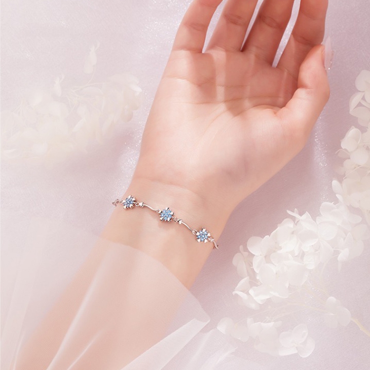 Lắc Tay Bạc Nữ - Bông Hoa Tuyết - Vòng Tay Bạc Sterling M.Lady Jewelry