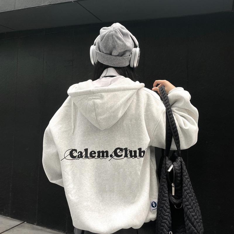 Áo Khoác Nỉ Calem.Club Cặp Nam Nữ, Áo Hoodie Có Dây Kéo Nón 2 Lớp Kiểu Rộng Unisex phong cách Hàn Quốc