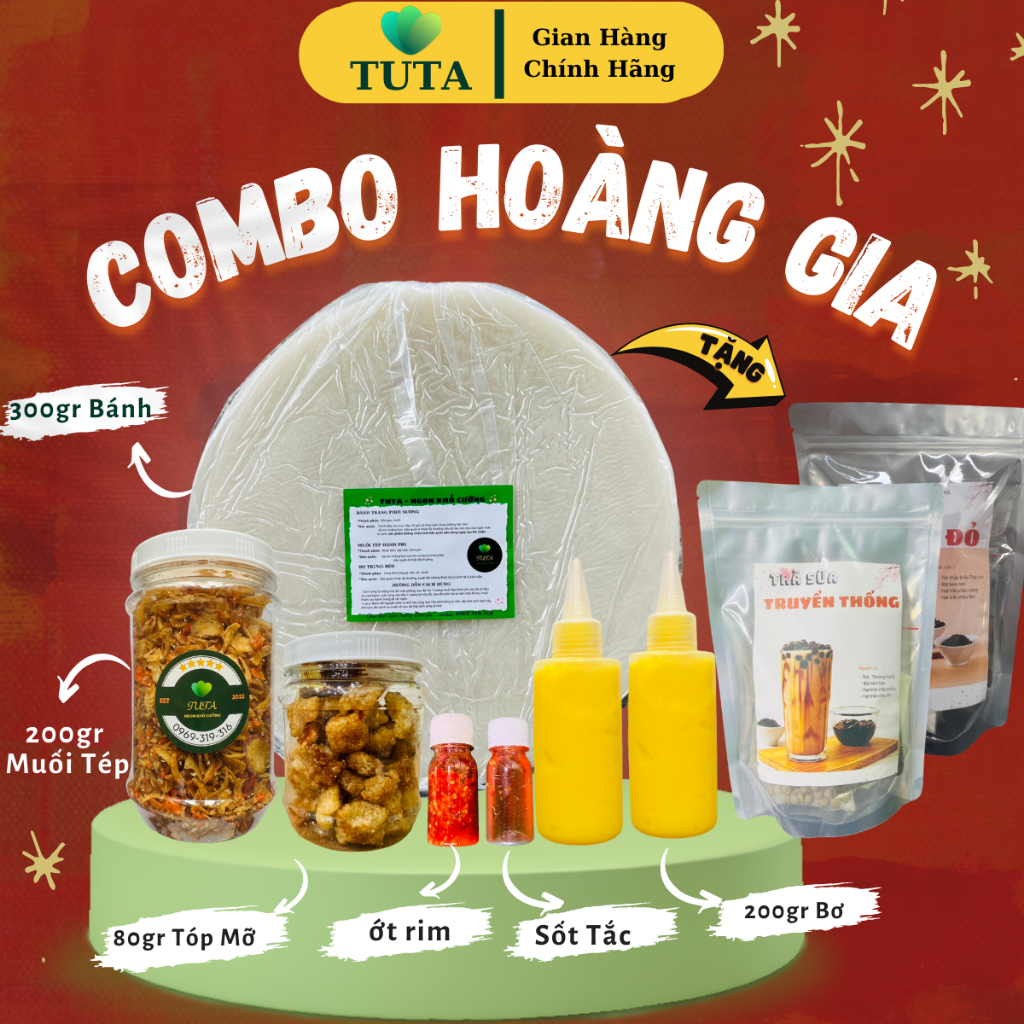 Bánh Tráng Phơi Sương 💖TUTA💖 600g Bánh Tráng Loại l + Muối Tôm Hành phi + Bơ Trứng siêu béo