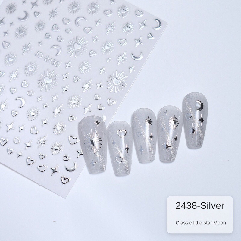Sticker mặt trăng dán móng/ sticker mặt trời dán móng/ sticker vương miện dán móng