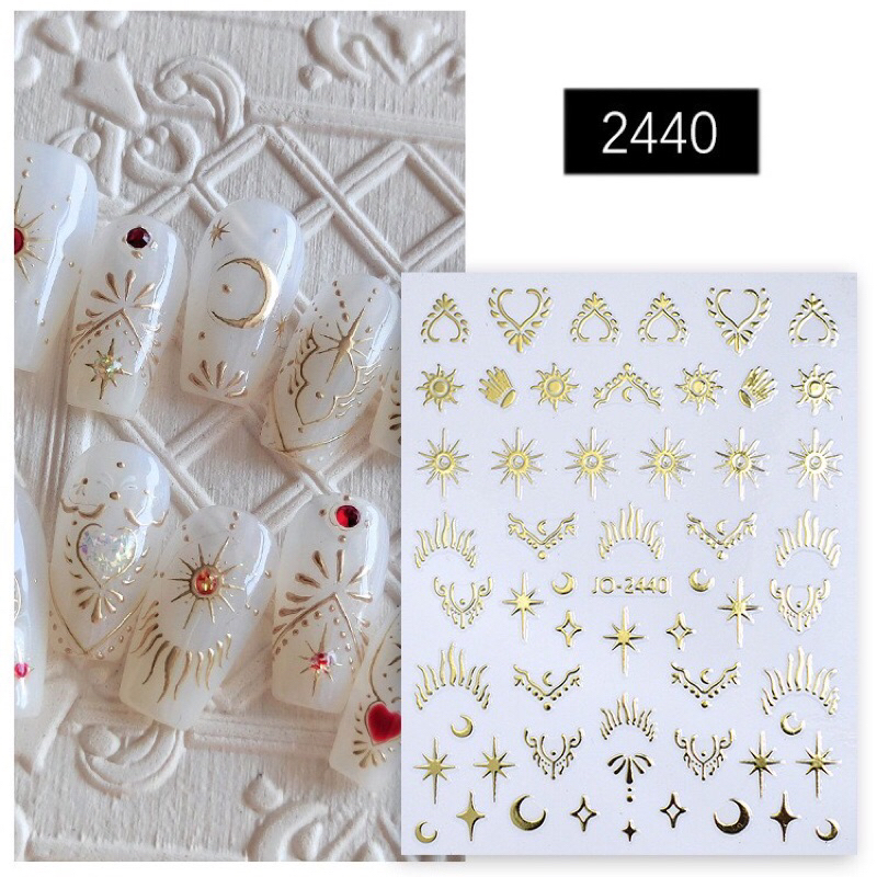 Sticker mặt trăng dán móng/ sticker mặt trời dán móng/ sticker vương miện dán móng