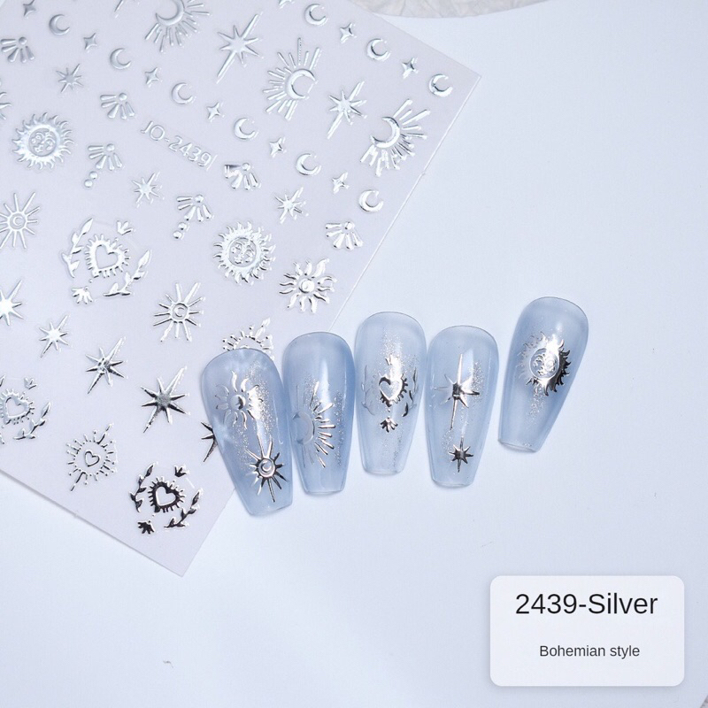 Sticker mặt trăng dán móng/ sticker mặt trời dán móng/ sticker vương miện dán móng