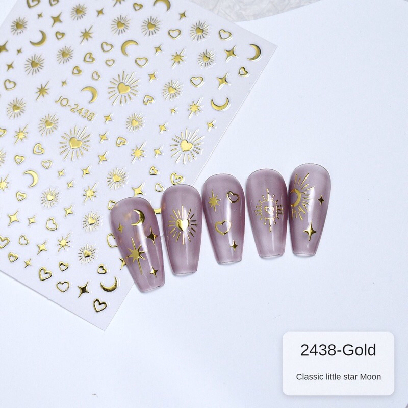Sticker mặt trăng dán móng/ sticker mặt trời dán móng/ sticker vương miện dán móng