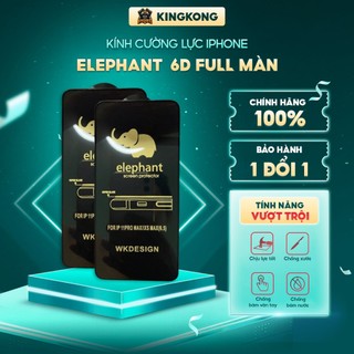 Kính cường lực WK Elephant 6D ip Full màn 6plus/7plus/8/8plus/ Xsmax/11/12 pro/11 12 13 promax