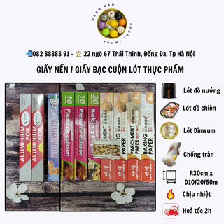Giấy bạc / Giấy nến cuộn 10 mét - 20 mét x 30cm , dùng để nướng bbq ,nướng bánh